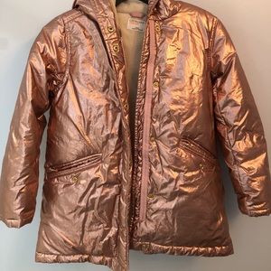 Crewcuts metallic girls puffer